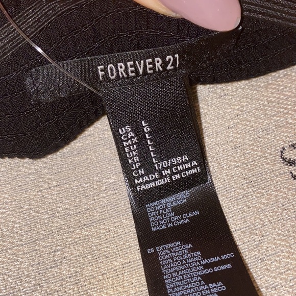 Forever 21 woven crop top bandeau black & neons L​ - Picture 5 of 7